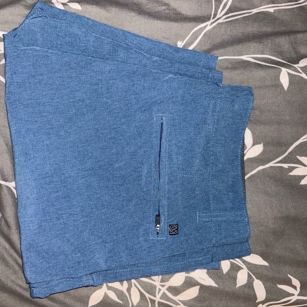 Burnside Men's Denim Blue Flat Front Shorts - Picture 4 of 6